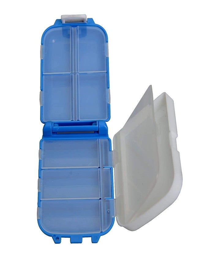 Yorten Pill Box Portable for Travel 8 Compartments Weekly Medicine Organizer, Multicolor Folca Medicine Box Mini Vitamin Pill Tablet Case - Image 3